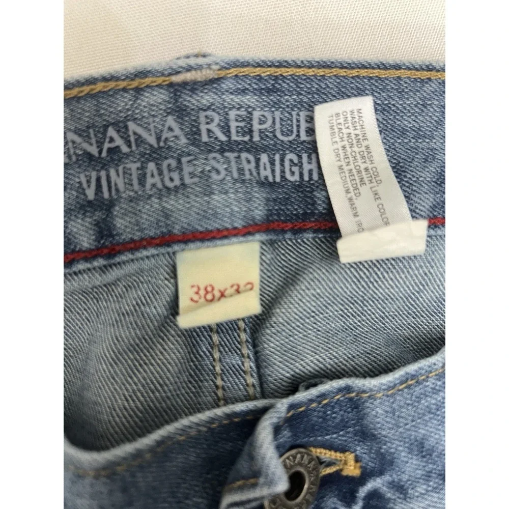 Banana Republic Jeans Men's Vintage Straight 38X32 Medium Wash Distressed